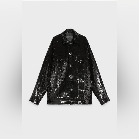 Zara X Steven Meisel BLK 🖤🖤🖤Sequin Jacket  - Size Small - NWT - Picture 3 of 10
